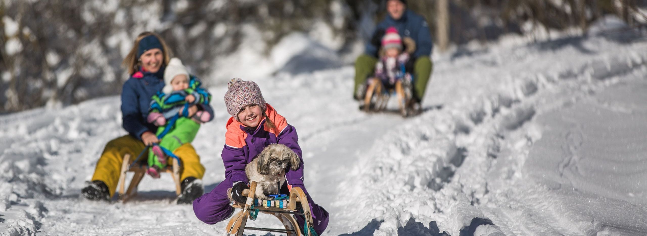 Rodeln Kinder Familie Lofer (c) Salzburger Land Urheber Michael Größinger